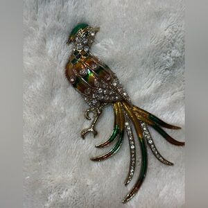Vintage Bird of Paradise 5 inch Brooch